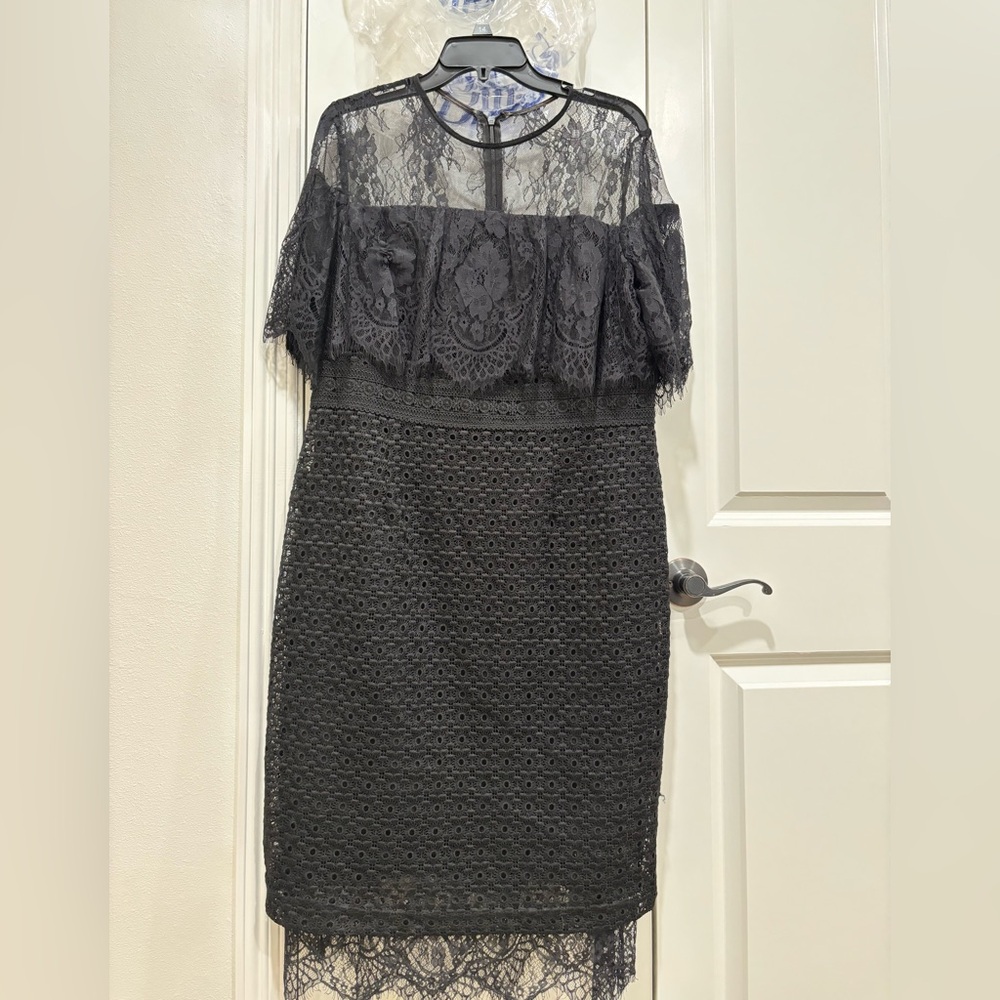 Knit and lace midi dress